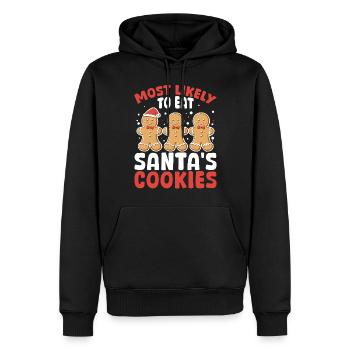 Le pain d’épice de Noël est le plus susceptible de manger le Père Noël - Sweat à capuche Premium bio Homme - noir - Devant - Nico (187cm)