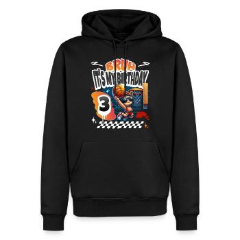 3e anniversaire de basket-ball - Sweat à capuche Premium bio Homme - noir - Devant - Nico (187cm)