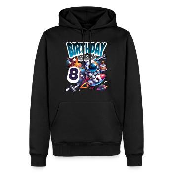 Astronaute 8e anniversaire Espace - Sweat à capuche Premium bio Homme - noir - Devant - Nico (187cm)
