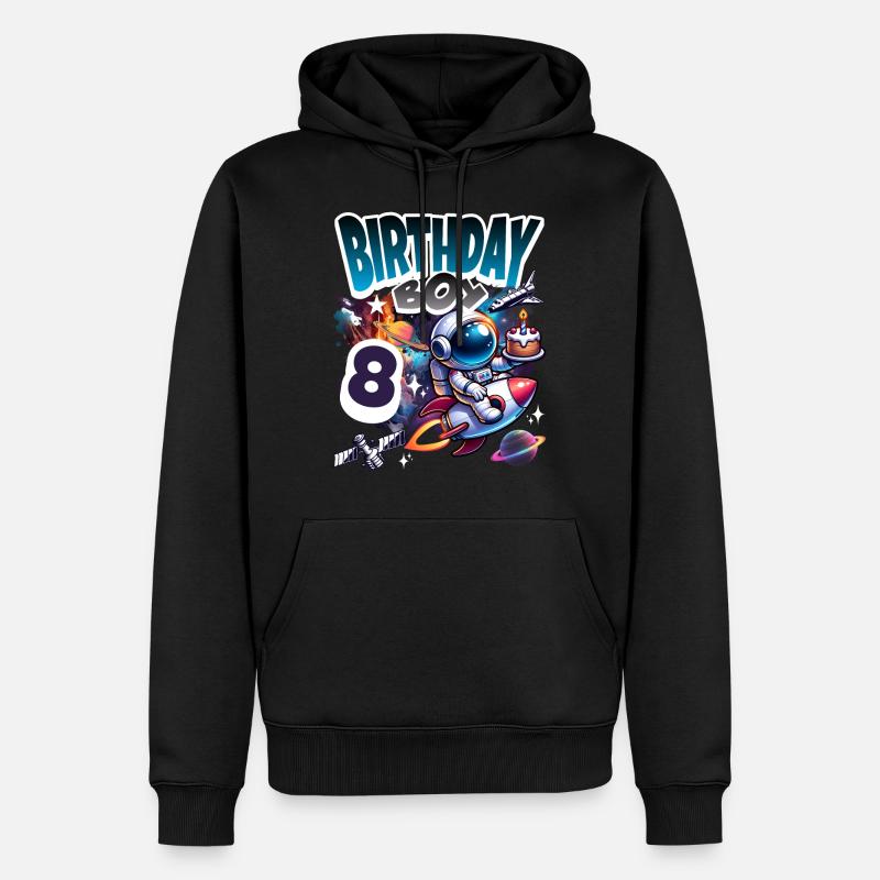 Astronaute 8e anniversaire Espace - Sweat à capuche Premium bio Homme - noir