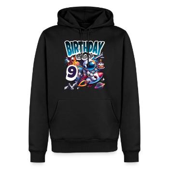Astronaute 9e anniversaire Espace - Sweat à capuche Premium bio Homme - noir - Devant - Nico (187cm)