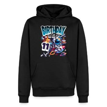Astronaute 11e anniversaire Espace - Sweat à capuche Premium bio Homme - noir - Devant - Nico (187cm)