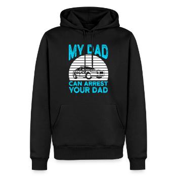 Police Dad Dad Dad Hero Father's Day Profession - Men’s Premium Organic Hoodie - black - Front - Nico (187cm)