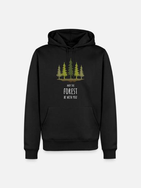 Skovmand Skov Naturelsker - Herre Premium økologisk hoodie - sort