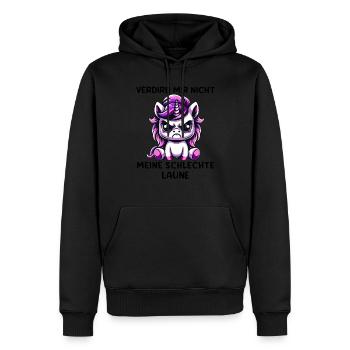 Ne gâche pas ma mauvaise humeur - Sweat à capuche Premium bio Homme - noir - Devant - Nico (187cm)