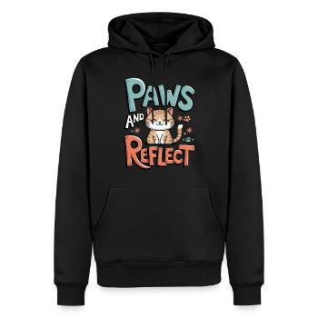Pattes Et Réflexion Yoga Méditation Chat - Sweat à capuche Premium bio Homme - noir - Devant - Nico (187cm)