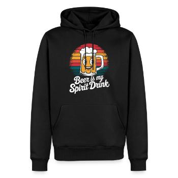 Bier Ist Mein Geistiges Getränk - Männer Premium Bio Hoodie - Schwarz - Vorne - Nico (187cm)