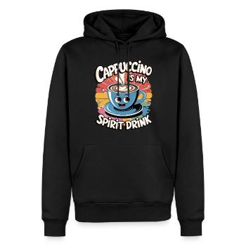Cappuccino Is My Spirit Drink Retro - Männer Premium Bio Hoodie - Schwarz - Vorne - Nico (187cm)