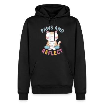Paws And Reflect Katze Yoga Meditation - Männer Premium Bio Hoodie - Schwarz - Vorne - Nico (187cm)