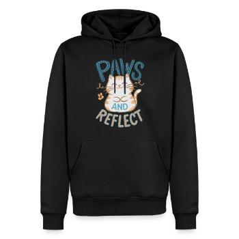Pfoten Und Reflektier Yoga Meditation Katze - Männer Premium Bio Hoodie - Schwarz - Vorne - Nico (187cm)