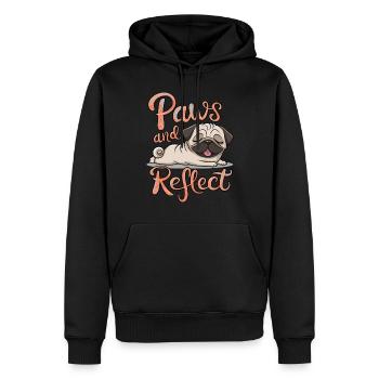 Pug Paws And Reflect Yoga Mediation - Männer Premium Bio Hoodie - Schwarz - Vorne - Nico (187cm)