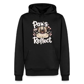 Pattes Et Réfléchir Yoga Carlin Méditation Détendu - Sweat à capuche Premium bio Homme - noir - Devant - Nico (187cm)