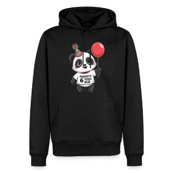 6ème anniversaire Panda Ours Panda Table 6 ans - Sweat à capuche Premium bio Homme - noir - Devant - Nico (187cm)