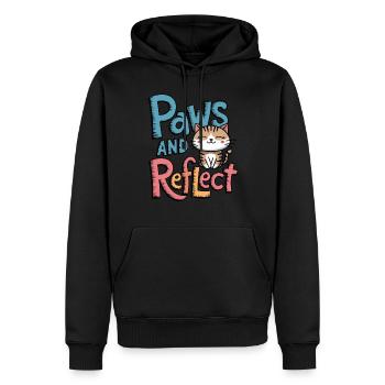 Pattes Et Reflet Pattes De Chat Et Méditation De Yoga - Sweat à capuche Premium bio Homme - noir - Devant - Nico (187cm)