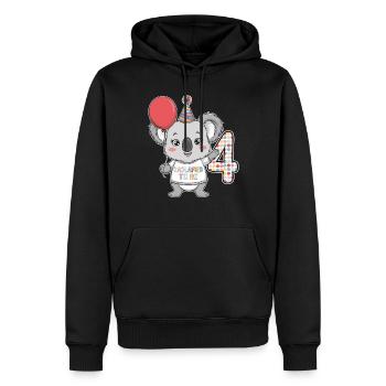 4th Birthday Koala Kaolafied To Be - Men’s Premium Organic Hoodie - black - Front - Nico (187cm)