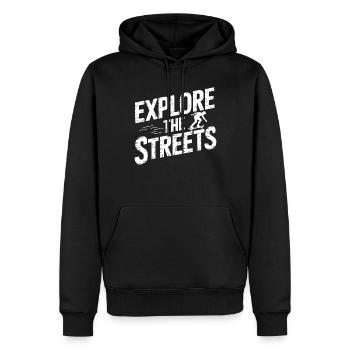 Skater Life: Downhill Longboarding Und Street - Männer Premium Bio Hoodie - Schwarz - Vorne - Nico (187cm)