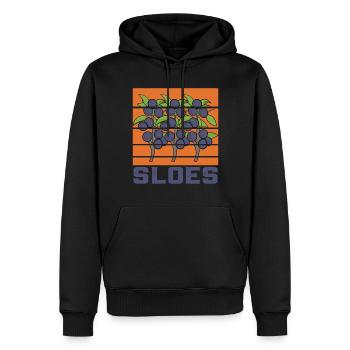 Blackthorn Autumn Fruit Sloe - Men’s Premium Organic Hoodie - black - Front - Nico (187cm)
