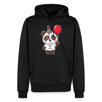 5ème anniversaire Panda Ours Panda Table 5 ans - Sweat à capuche Premium bio Homme - noir - Devant - Nico (187cm)
