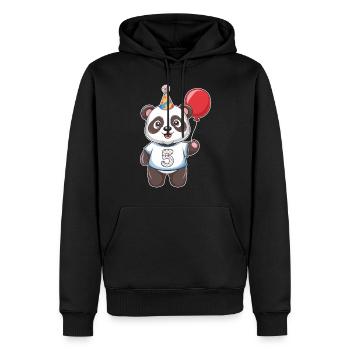Cinquième anniversaire Panda Party chapeau ballon - Sweat à capuche Premium bio Homme - noir - Devant - Nico (187cm)