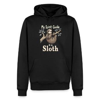 Spiritueller Weg des Faultiers: Mystische Kunst - Männer Premium Bio Hoodie - Schwarz - Vorne - Nico (187cm)