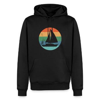 sailboat - Men’s Premium Organic Hoodie - black - Front - Nico (187cm)