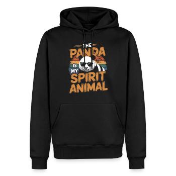Der Panda Ist Mein Spirit Animal - Männer Premium Bio Hoodie - Schwarz - Vorne - Nico (187cm)