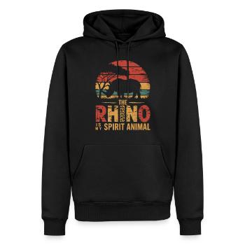 Das Nashorn Ist Mein Geisttier - Männer Premium Bio Hoodie - Schwarz - Vorne - Nico (187cm)