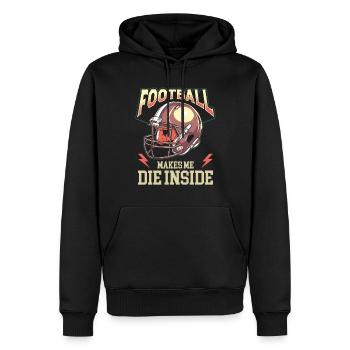 American Football Enthusiast Mit Teamgeist Und - Männer Premium Bio Hoodie - Schwarz - Vorne - Nico (187cm)