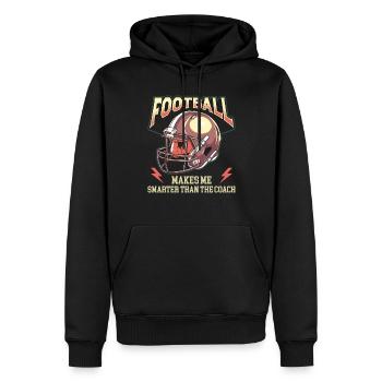 American Football Enthusiast Mit Teamgeist Und - Männer Premium Bio Hoodie - Schwarz - Vorne - Nico (187cm)