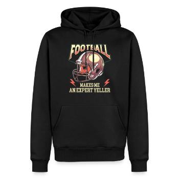 American Football Enthusiast Mit Teamgeist Und - Männer Premium Bio Hoodie - Schwarz - Vorne - Nico (187cm)