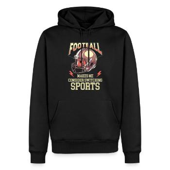 Passionné de football américain avec un d’équipe et - Sweat à capuche Premium bio Homme - noir - Devant - Nico (187cm)