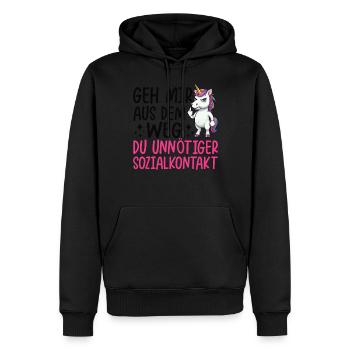 Écarte-toi de mon chemin, contact social inutile - Sweat à capuche Premium bio Homme - noir - Devant - Nico (187cm)
