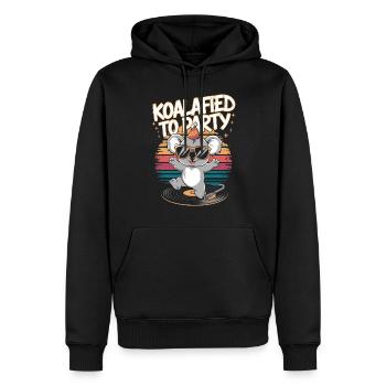 Koalafied pour faire la fête style rétro drôle - Sweat à capuche Premium bio Homme - noir - Devant - Nico (187cm)