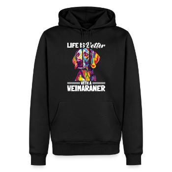 Weimaraner Dog Life is Better with a Weimaraner - Männer Premium Bio Hoodie - Schwarz - Vorne - Nico (187cm)
