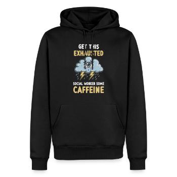 Erschöpfung und Burnout Überarbeiteter - Männer Premium Bio Hoodie - Schwarz - Vorne - Nico (187cm)