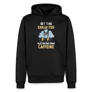 Épuisement et épuisement professionnel chez les personnes surmenées - Sweat à capuche Premium bio Homme - noir - Devant - Nico (187cm)