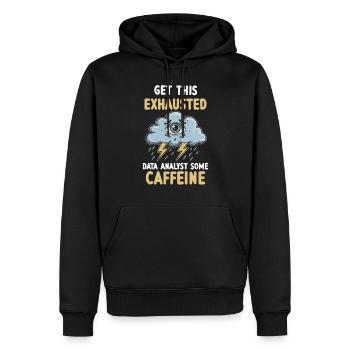 Épuisement Épuisement professionnel Analyste de données surchargé de travail - Sweat à capuche Premium bio Homme - noir - Devant - Nico (187cm)