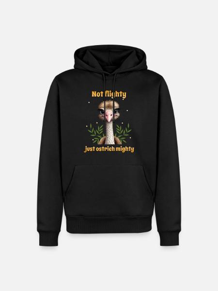 Pas volage, juste une autruche puissante - Sweat à capuche Premium bio Homme - noir