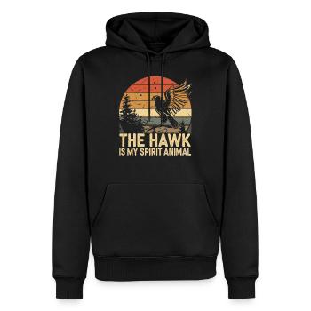 Falke The Hawk Is My Spirit Animal - Männer Premium Bio Hoodie - Schwarz - Vorne - Nico (187cm)
