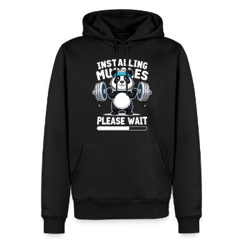 Panda Training Muscles Fitness Shirt - Sweat à capuche Premium bio Homme - noir - Devant - Nico (187cm)