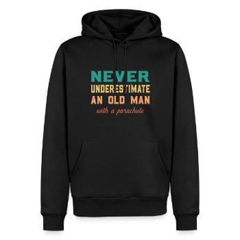 Vieil Homme Parachute Parachute Saut Parachute - Sweat à capuche Premium bio Homme - noir - Devant - Nico (187cm)