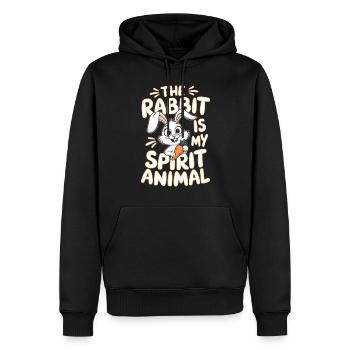 Hase Le Lapin Est Mon Spirituel Animal Hase - Sweat à capuche Premium bio Homme - noir - Devant - Nico (187cm)