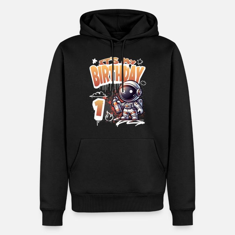 Graffiti astronaute 1er anniversaire - Sweat à capuche Premium bio Homme - noir