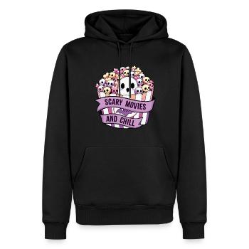 Films d’horreur et détente - Sweat à capuche Premium bio Homme - noir - Devant - Nico (187cm)
