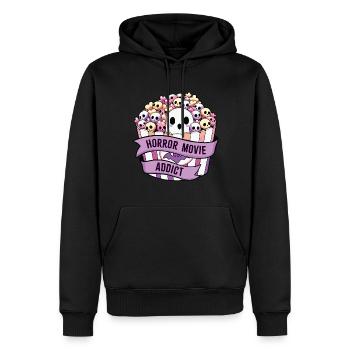 Accro aux films d’horreur - Sweat à capuche Premium bio Homme - noir - Devant - Nico (187cm)