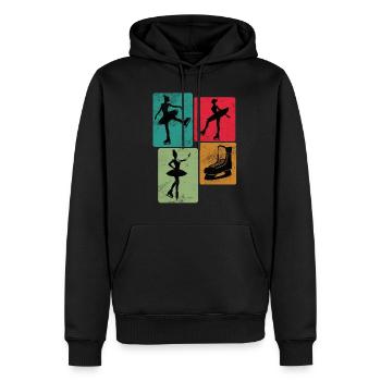Patinage sur glace, patinage artistique, patinage sur glace - Sweat à capuche Premium bio Homme - noir - Devant - Nico (187cm)