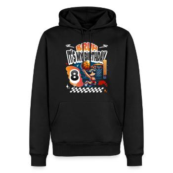 Basketball 8e anniversaire - Sweat à capuche Premium bio Homme - noir - Devant - Nico (187cm)