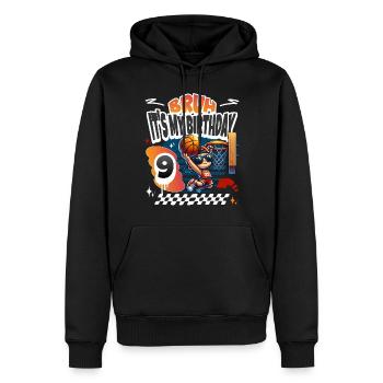 Basketball 9th Birthday - Men’s Premium Organic Hoodie - black - Front - Nico (187cm)