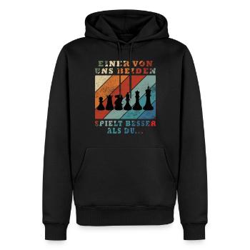 Einer Von Uns Beiden Spielt Besser Als Du Schach - Männer Premium Bio Hoodie - Schwarz - Vorne - Nico (187cm)
