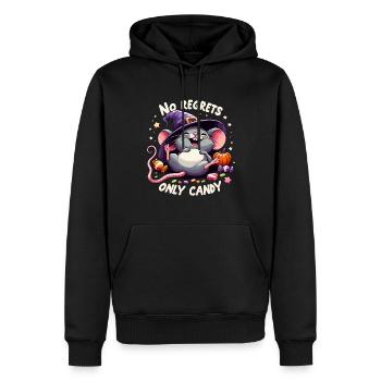 Halloween Souris Sorcière Sorcière Chapeau Bonbons Drôle Mignon - Sweat à capuche Premium bio Homme - noir - Devant - Nico (187cm)
